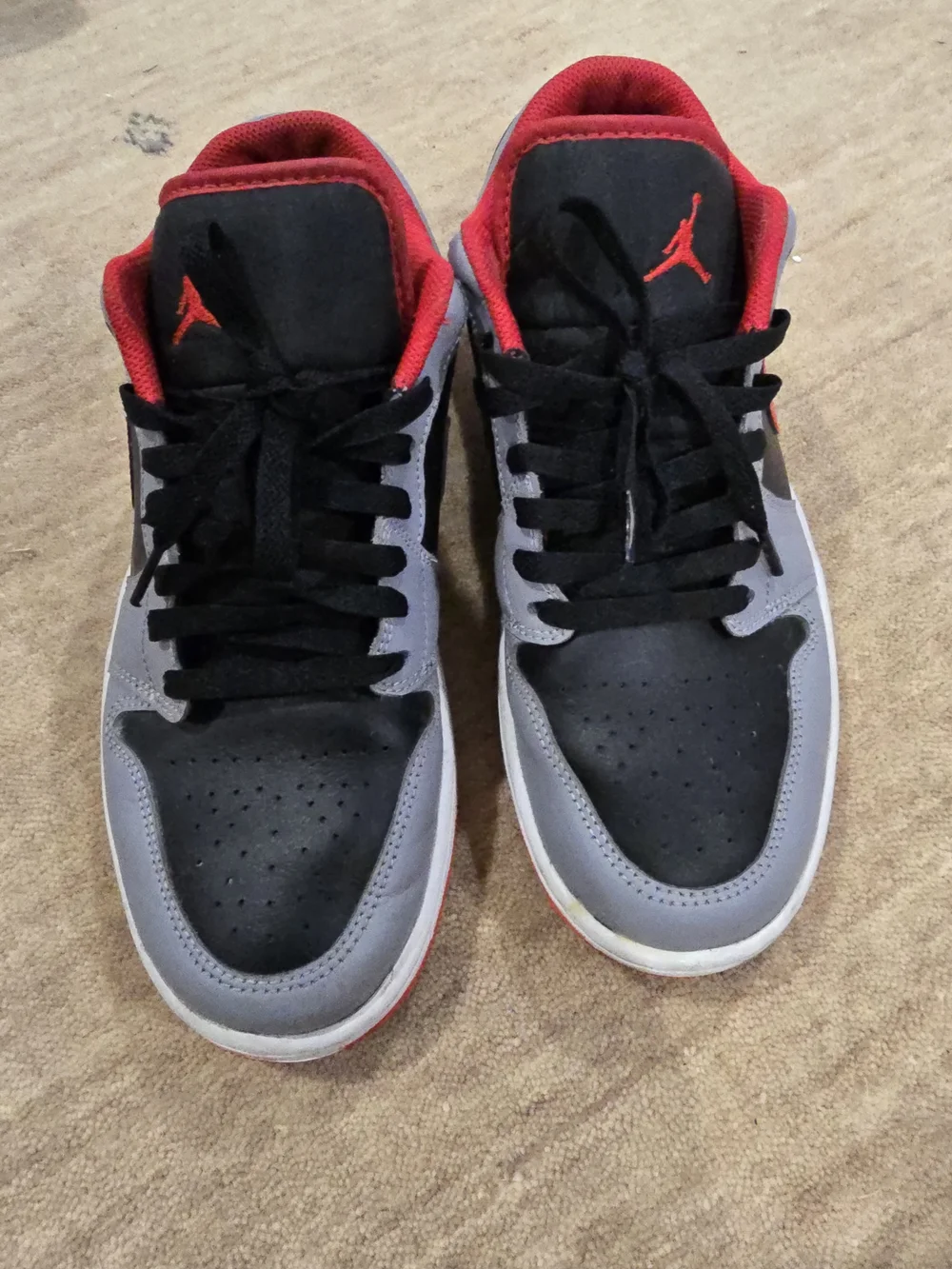Nike Air Jordan 1 Low-Top Sneakers - Black/Gray/Red